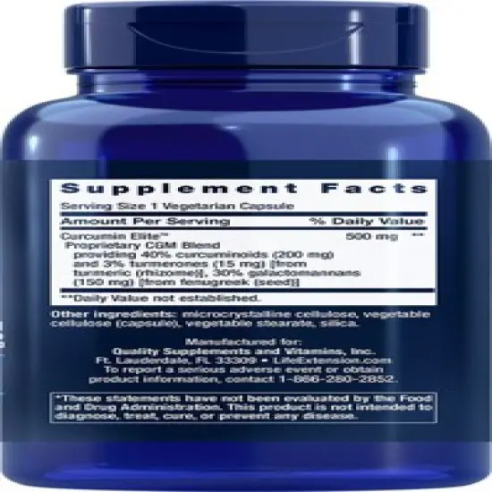Curcumin Elite Turmeric Extract by Life Extension  -  60 VegCap image {1}