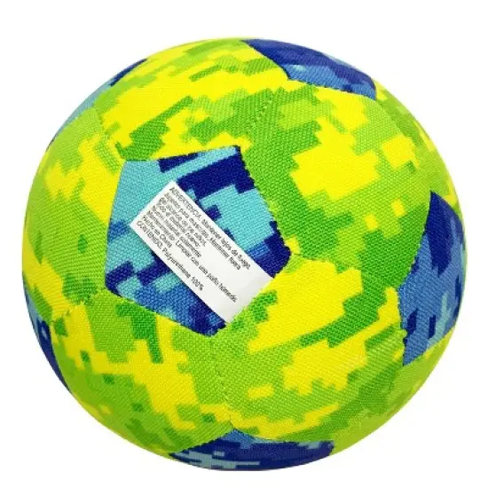 NERF 5" Nylon AirTuff Digital Camo Soccer Dog Toy - Blue/Green image {3}