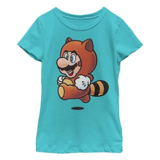 Girl's Nintendo Tanooki Racoon Mario T-Shirt image {2}