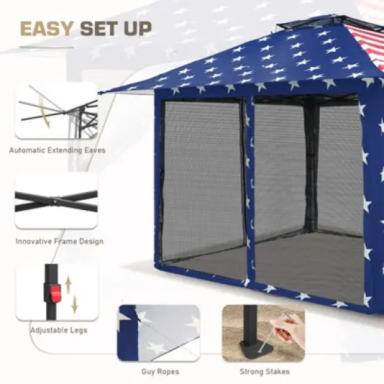 EAGLE PEAK Pop Up Gazebo with Mesh Netting image {4}