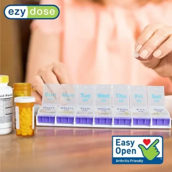 Ezy Dose Weekly (4x/day) Push Button Pill Organizer (3XL) image {2}