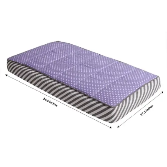Bacati - Love Gray/Lilac Pin Dots Changing Pad Cover image {7}