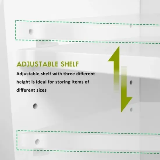 Wall-Mount Bathroom Storage Cabinet Medicine Organizer Double Doors Shelved New image {7}