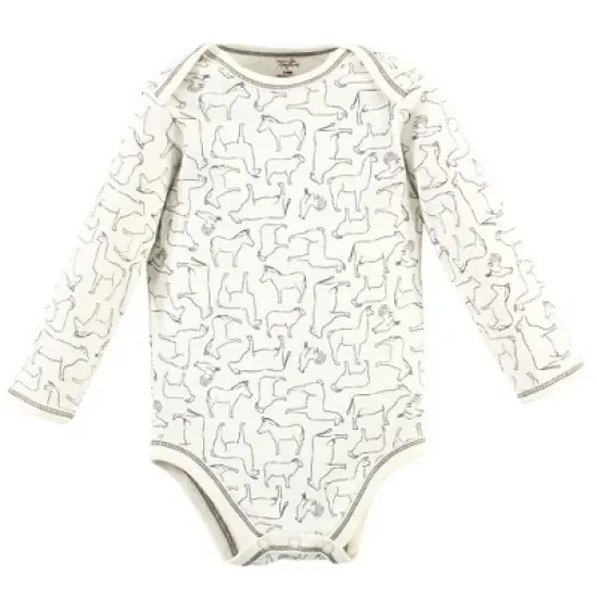 Touched by Nature Organic Cotton Long-Sleeve Bodysuits 5pk, Farm Friends image {4}