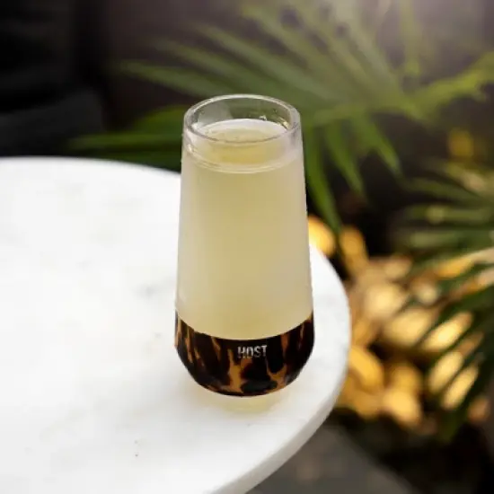 HOST Champagne Freeze Double-Walled Stemless Wine Glasses Freezer Cooling Cups with Active Cooling Gel, 9 Oz Plastic Tumblers, Brown Set of 1 image {8}