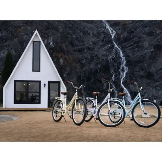 HILAND Breeze 26 Inch Women&rsquo;s Cruiser Bike, 7 Speed City Bicycle with Rear Rack, Fenders &ndash; Comfortable Urban Commuter image {2}