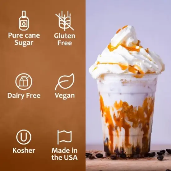 Syruvia SALTELLA Syrup Vanilla Salted Caramel for Coffee 25.4 fl oz Premium Coffee Flavoring Syrup image {3}