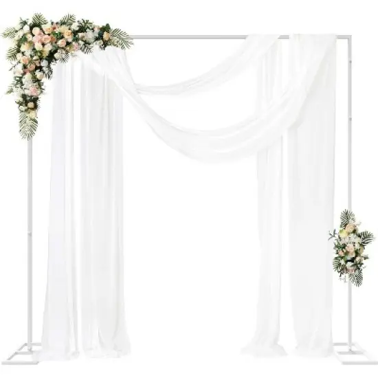 GustoWave 8.2FTx8.2FT Wedding Arch Backdrop Stand Square, Metal Rectangular Arch Frame Balloon Arch Stand image {10}