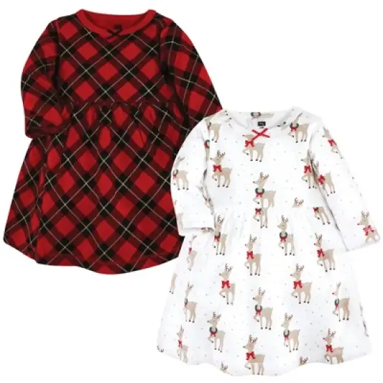 Hudson Baby Infant and Toddler Girl Cotton Dresses, Fancy Rudolph image {13}