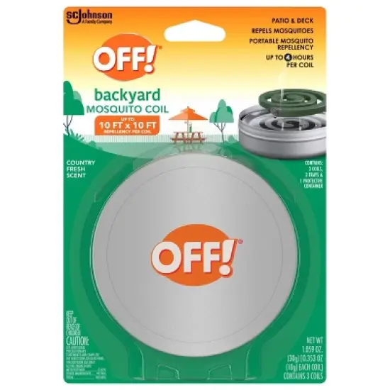 OFF! Mosquito Repellent Outdoor Coil Starter Kit - 100 Sq Ft Coverage, 4hr Duration image {9}
