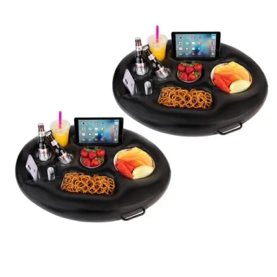 Zone Tech Inflatable Floating Drink Holder for Swimming Pool, Hot Tub for Adults - Buffet Serving Bar, Beverage, Fruit, Salad, Cell Phone image {8}