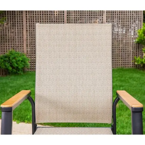 Captiva Designs 9pc Outdoor Dining Set with Rectangle Table and Beige Aluminium Textilene Chairs image {4}