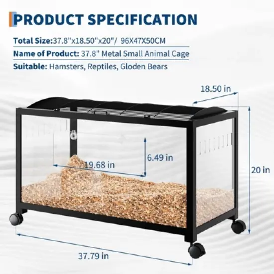Hamster Cage,Metal Large Rat Cage Stackable with Top Access,Ventilated Pet Mouse Cages with Front Door image {1}