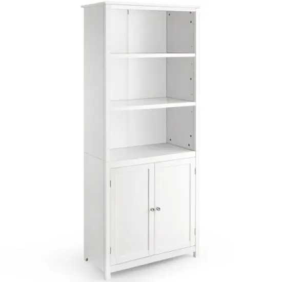 Costway Bookcase Shelving Storage Wooden Cabinet Unit Standing Display Bookcase W/Doors image {9}