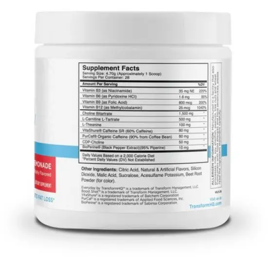 TransformHQ Boost Shot Energy Drink Mix - Strawberry Lemonade, 28 Servings image {1}