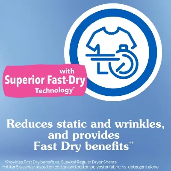 Suavitel Complete Scented Fabric Conditioner Dryer Sheets for Laundry - Field Flowers - 185 ct image {4}