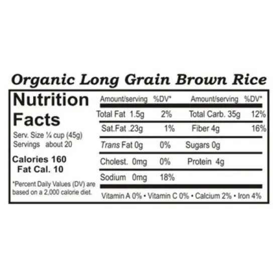 Grain Place Foods 2 lb Organic Long Grain Brown Rice - Pack of 2 image {4}