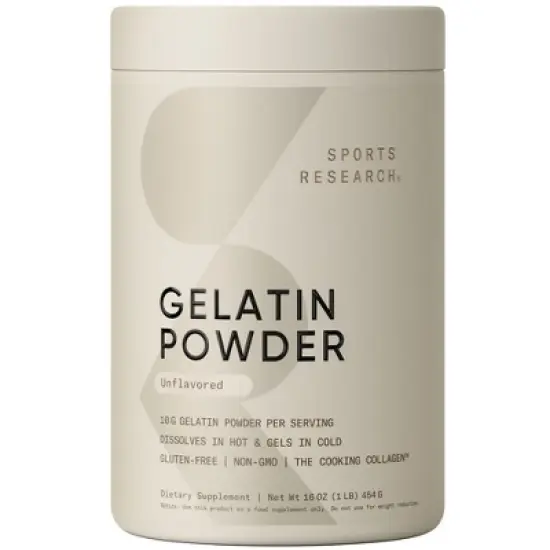 Sports Research Gelatin Powder, Unflavored, 1 lb (454 g) image {5}