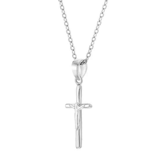 Girls' Modern Crucifix Cross Sterling Silver Necklace - In Season Jewelry image {1}
