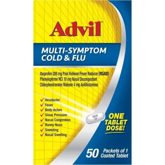 Advil Multi Symptom Cold and Flu Medicine 50 Tablets image {10}