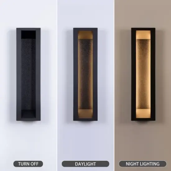 LamQee Modern Outdoor Wall Lights Fixtures 3000K Integrated LED Exterior Lighting Fixtures with Rectangle Metal Frame image {6}