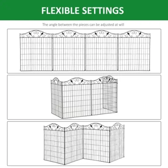 Syemin Patio Decorative Screens, Elegant Vine Pattern Yard Fencing, Pet-Safe Decorative Fence for Yard, Patio, Black, 143.75"*0.25"*44" image {1}