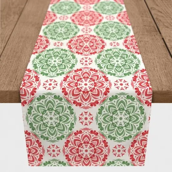 Creative Products Christmas Kaleidoscope Pattern 16 x 72 Poly Twill Table Runner image {2}