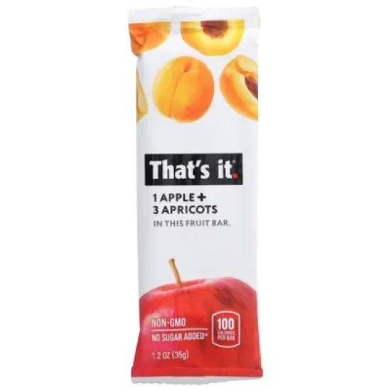 That's It Fruit Bars, Apple + Apricots, 12 Bars, 1.2 oz (35 g) Each image {2}
