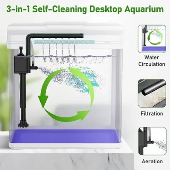 Bellura Pet - Betta Fish Tank - White image {3}