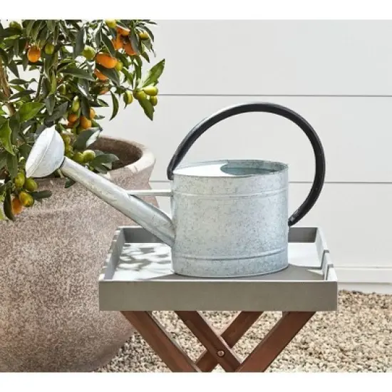 Tierra Garden Oval Aged Zinc Watering Can image {1}