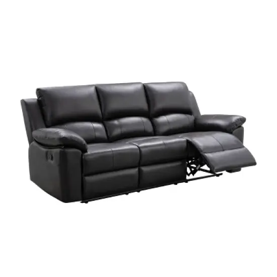 Carlin Leather Reclining Sofa Dark Brown - Abbyson Living image {3}