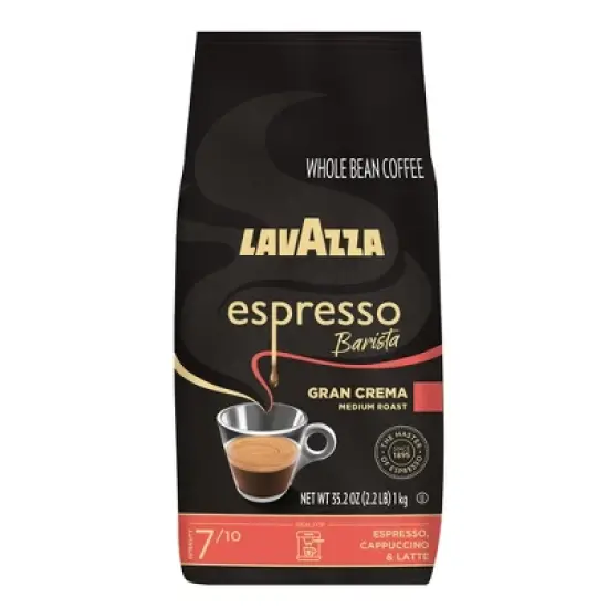 Lavazza Espresso Barista Gran Crema Whole Bean Coffee, Medium Roast, Arabica and Robusta Blend, 2.2 lb Bag image {7}