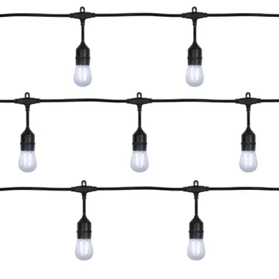 Northlight LED S14 Patio String Lights -  Clear - 19.25' Black Wire - 20 ct image {2}