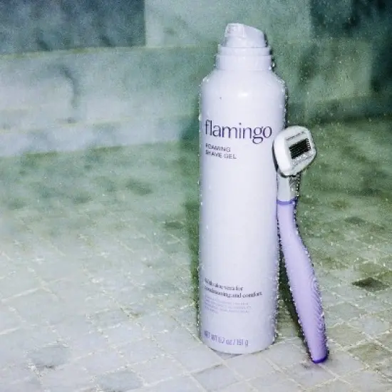 Flamingo Value Pack Non-Disposable Razor with Handle - Lilac - 5ct image {1}