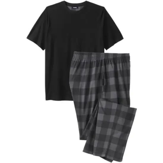 KingSize Men's Big & Tall Jersey Knit Plaid Pajama Set image {7}