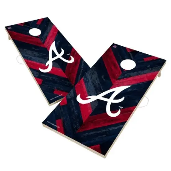 MLB Atlanta Braves 2'x4' Solid Wood Cornhole Board image {1}