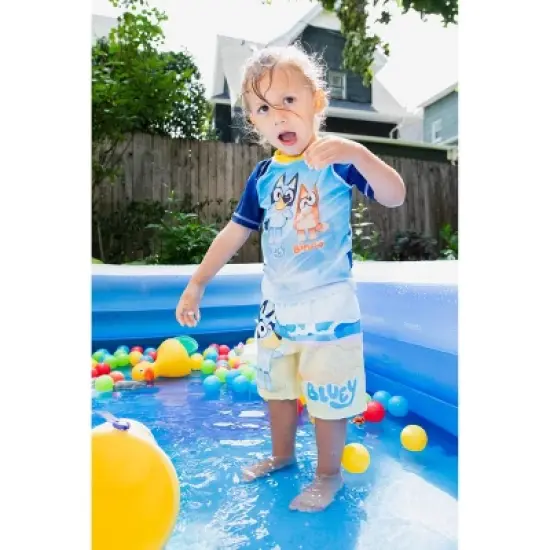 Bluey Bingo Dad Mom Pullover Rash Guard and Swim Trunks Outfit Set Little Kid image {5}