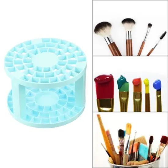 Unique Bargains 49 Holes Smooth Round Plastic Makeup Pencils Paint Brush Storage Holder image {3}