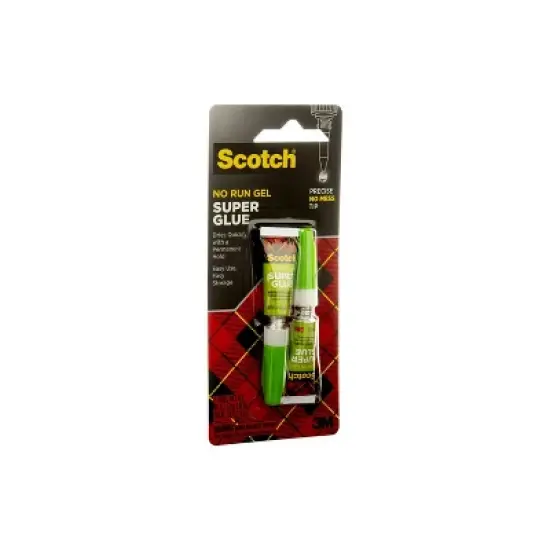 Scotch 2pk Super Glue .14oz: Fast Drying Clear Adhesive for Art, Stationery & Office Use image {13}