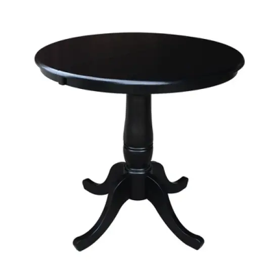 36" Round Top Pedestal Dining Table with 12" Drop Leaf - International Concepts image {6}