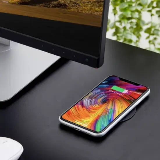 Standing Desk Converter with Wireless Charging Pad Manual Adjustment Black - Bostitch image {7}