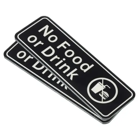 Unique Bargains Acrylic Self-Adhesive Decor Business No Food or Drink Sign image {7}