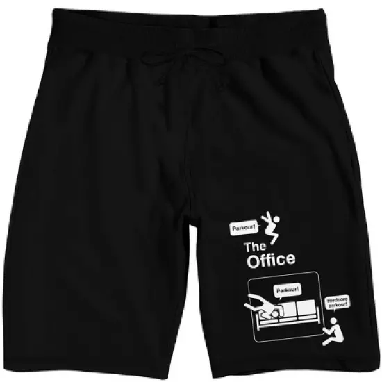 The Office Parkour Men's Black Sleep Pajama Shorts image {3}