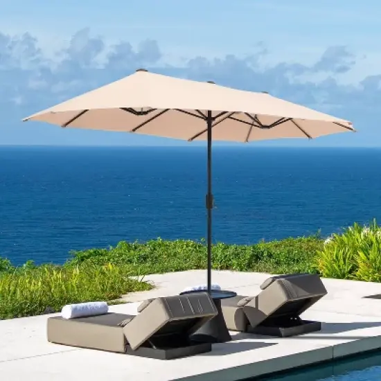 13' x 6.5' Rectangular Outdoor Patio Market Umbrella - Captiva Designs image {10}