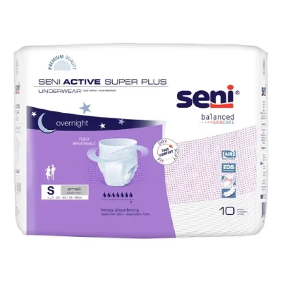 Seni Active Super Plus Disposable Underwear Pull On with Tear Away Seams Small, S-SM10-AP1, Heavy image {6}