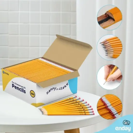 Enday Bulk Box of # 2 Pre-Sharpened Wood Pencils image {2}