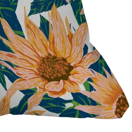 Sunflowers Outdoor Throw Pillow Orange/Blush - Deny Designs image {1}