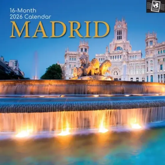 2026 Square Wall Calendar, Madrid, 16-Month Passport Collection Theme with 180 Reminder Stickers (12x12 In) image {4}