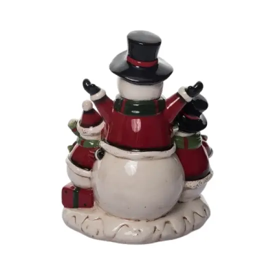 Transpac Dolomite Light Up Jolly Snowmen D&eacute;cor - Festive Christmas Decorative Objects for Holiday Cheer image {4}