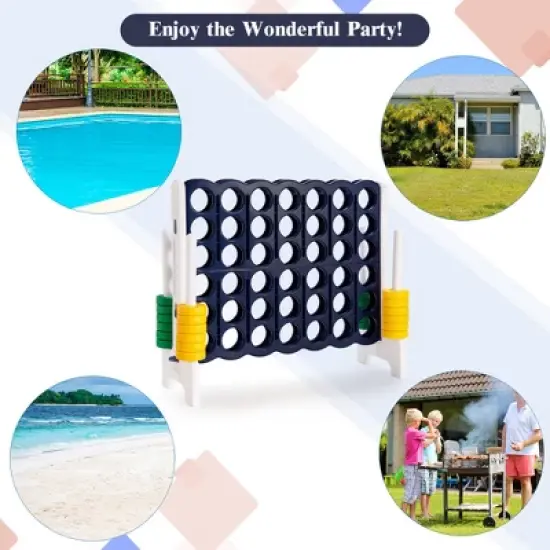 Costway Jumbo 4-to-Score 4 in A Row Giant Game Set Outdoor Indoor Kids Adults Family Fun Red\Black image {7}